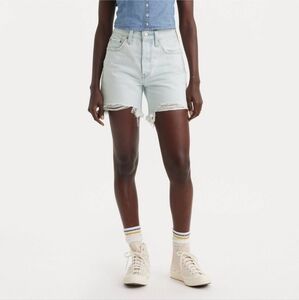 NEW! Levi's Mid Thigh High Rise Light Wash Denim Shorts Size 33